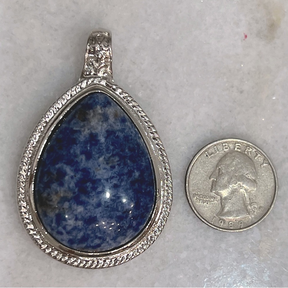 Blue Spot Jasper Pendant Necklace - Picture 9 of 9
